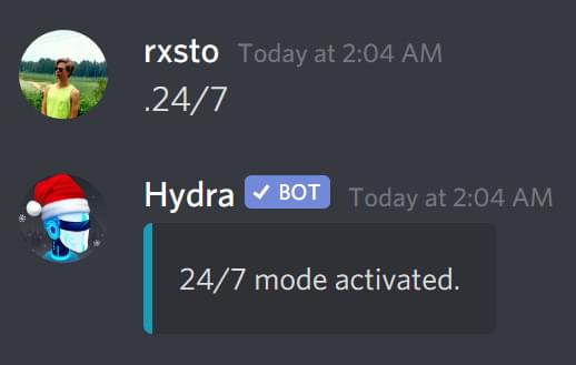 Example of how to use the premium 24/7 command