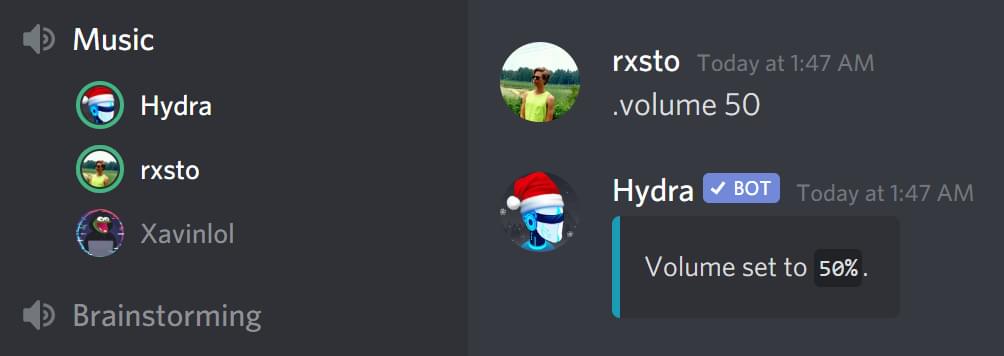 Example of how to use the premium volume command