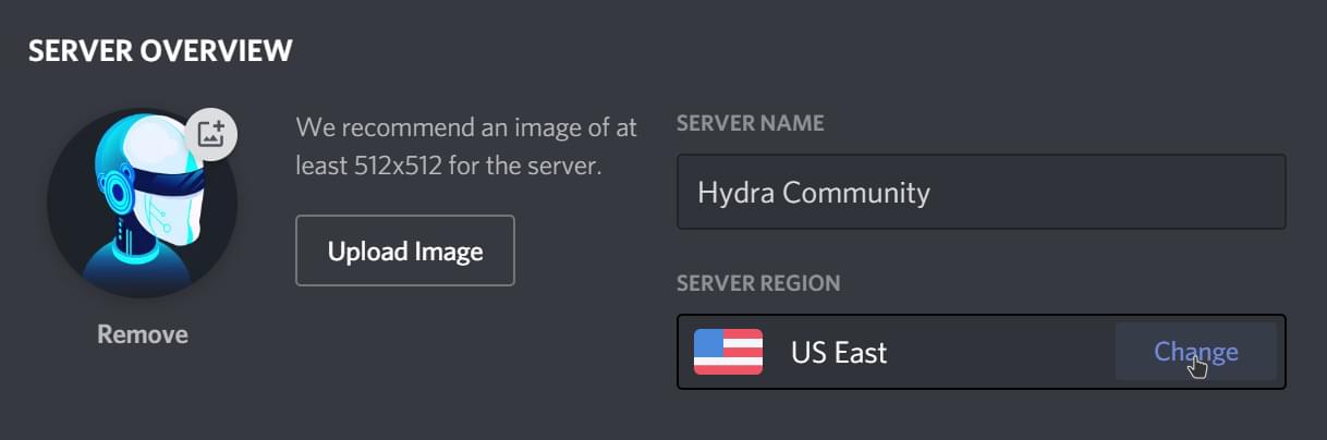 How to change the server region of your Discord server