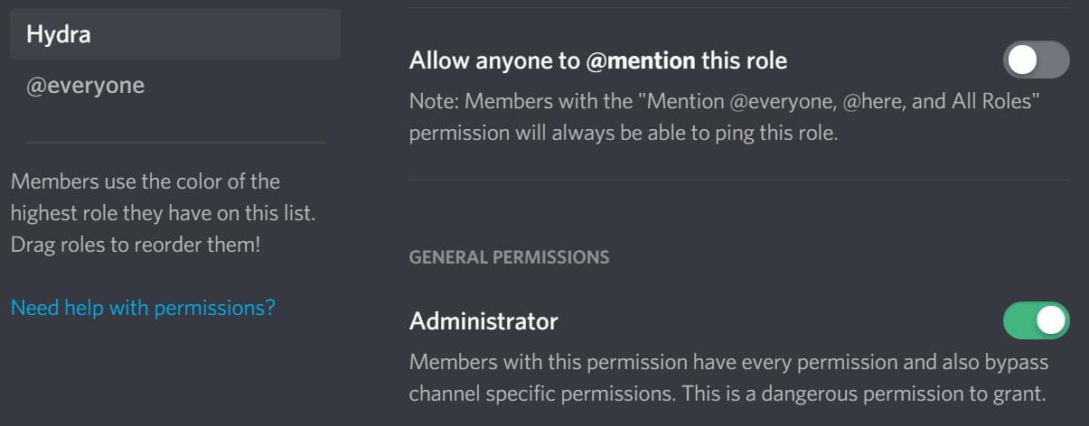 Power of God = Administrator permission