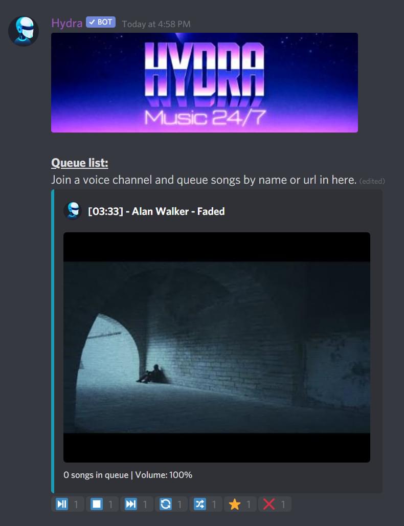 Example of how to request a song in the song request channel